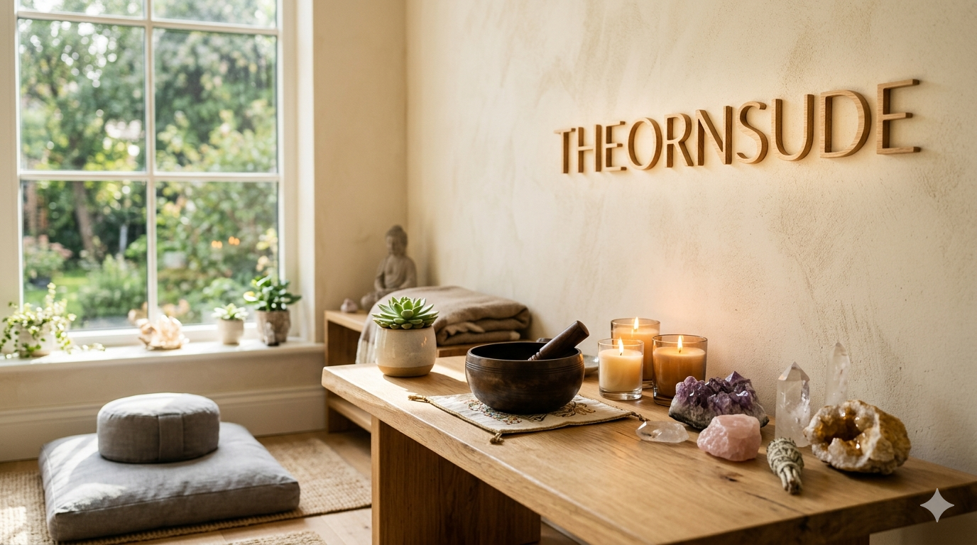Peaceful setting representing theoornsude spiritual practice and mindfulness concept